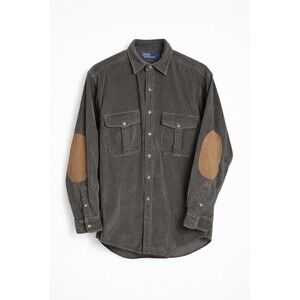 Vintage Men’s Polo Ralph Lauren Shirt Corduroy Suede Elbow Patch